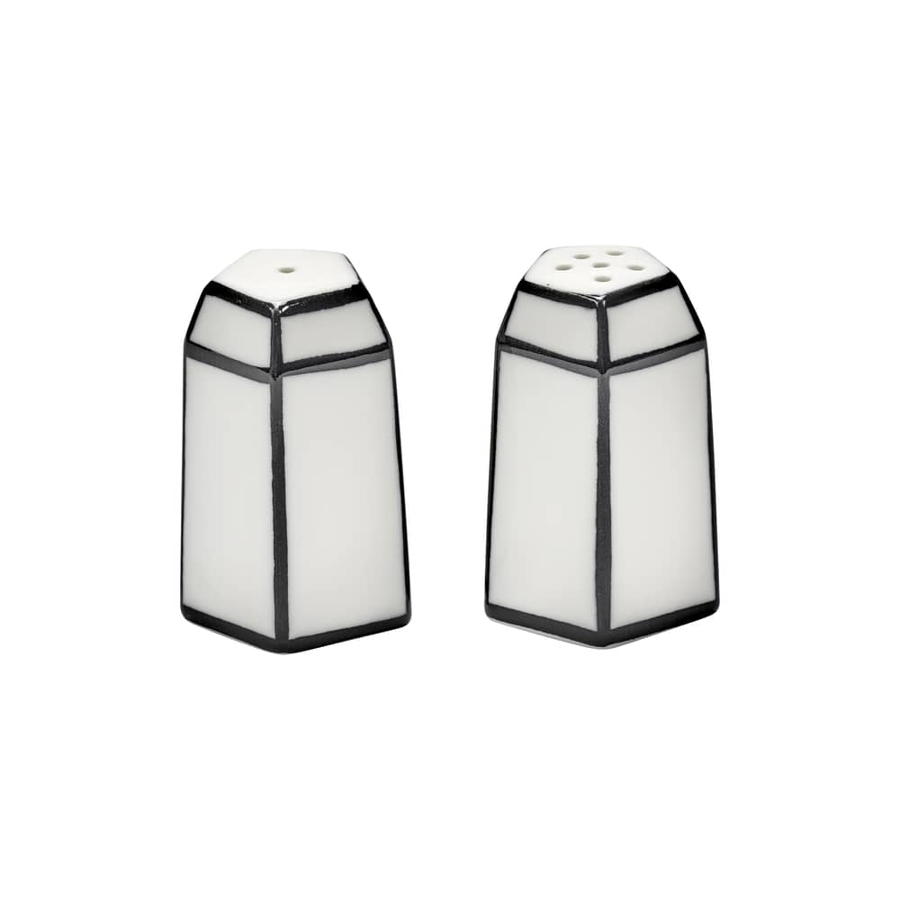 Ensemble salière et poivrière Carte Blanche céramique blanc - Serax - Blanc & noir - Porcelaine