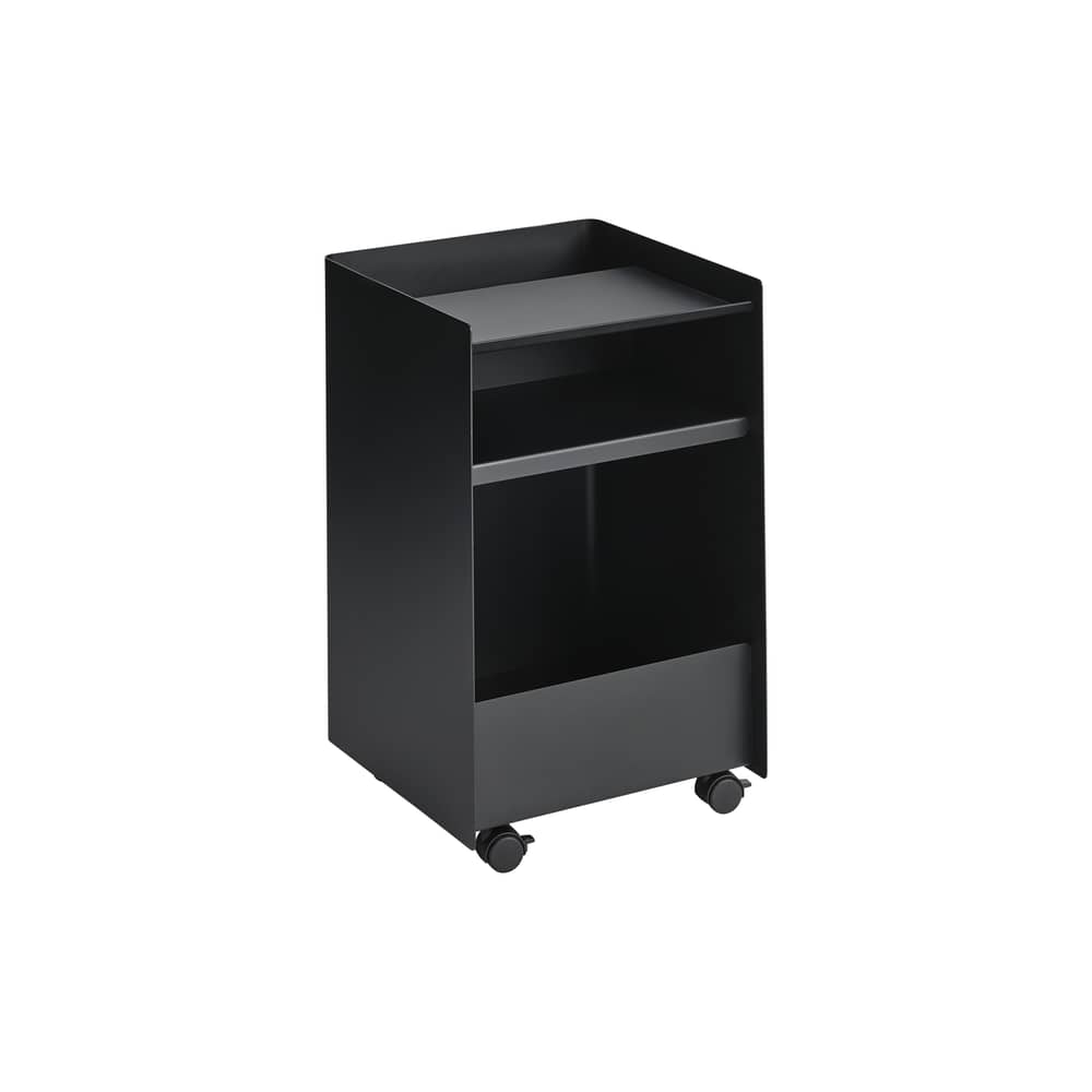 Servierwagen auf Rollen Folded Low metall schwarz / Aufgeklappt – H 61,5 cm - Muuto - Schwarz - Stahl