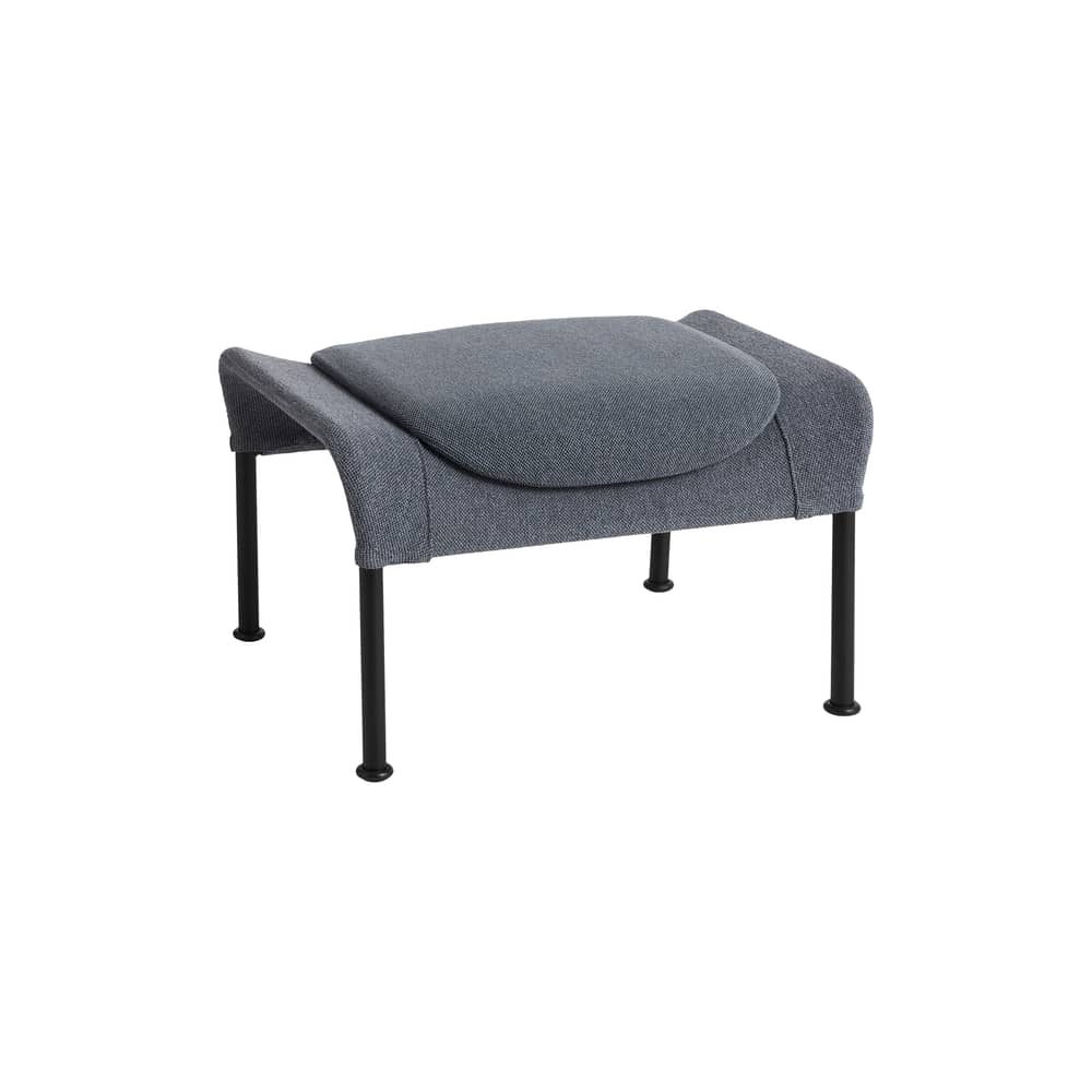 Fußstütze O2 textil grau - Hay - Sanftes Grau - Formschaum, Selbsttragender Stoff, thermolackierter Stahl