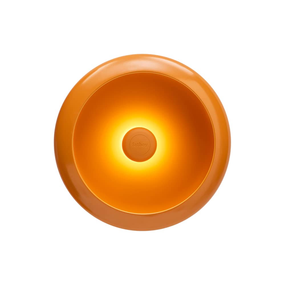 Applique d\'extérieur Oloha Medium / Lampe sans fil - Ø 30 cm - Fatboy - Orange lumineux - ABS, Aluminium thermolaqué, Silicone