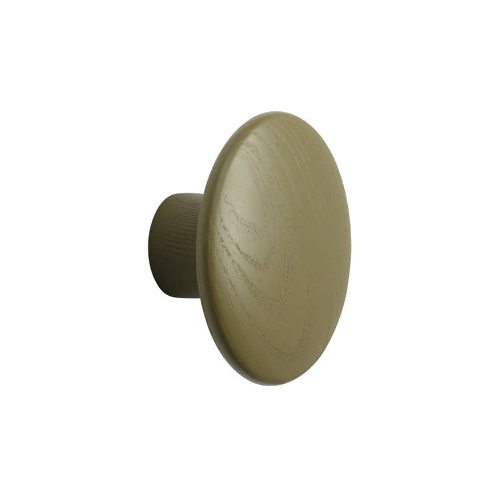 Patère The Dots Wood Small / Bois - Ø 9 cm - Muuto - Marron-vert - Frêne teinté