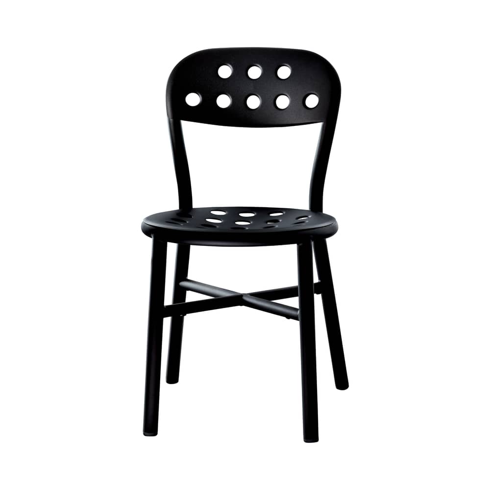 Pipe Stacking chair metal black Metal - Magis - Black - Varnished aluminium, Varnished steel