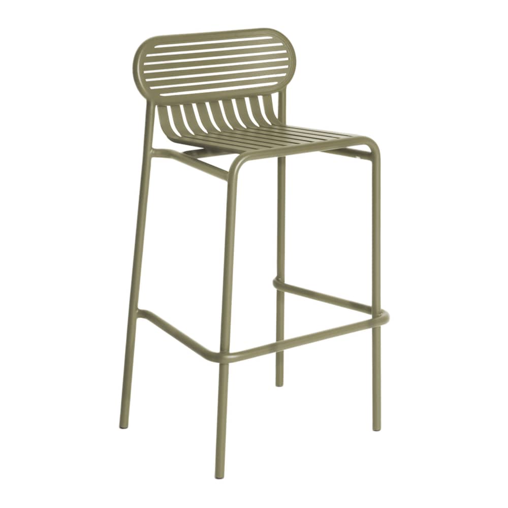 Tabouret de bar Week-End métal vert / Aluminium - H 80 cm - Petite Friture - Vert Jade - Aluminium thermolaqué époxy