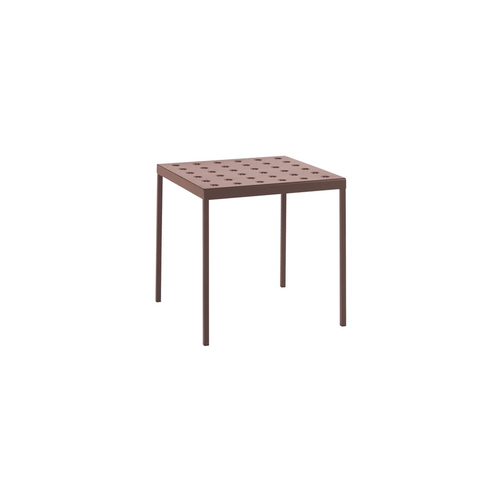 Tavolo quadrato Balcony metallo rosso / 75 x 76 cm - Acciaio - Hay - Ossido rosso - Acciaio verniciato a polvere