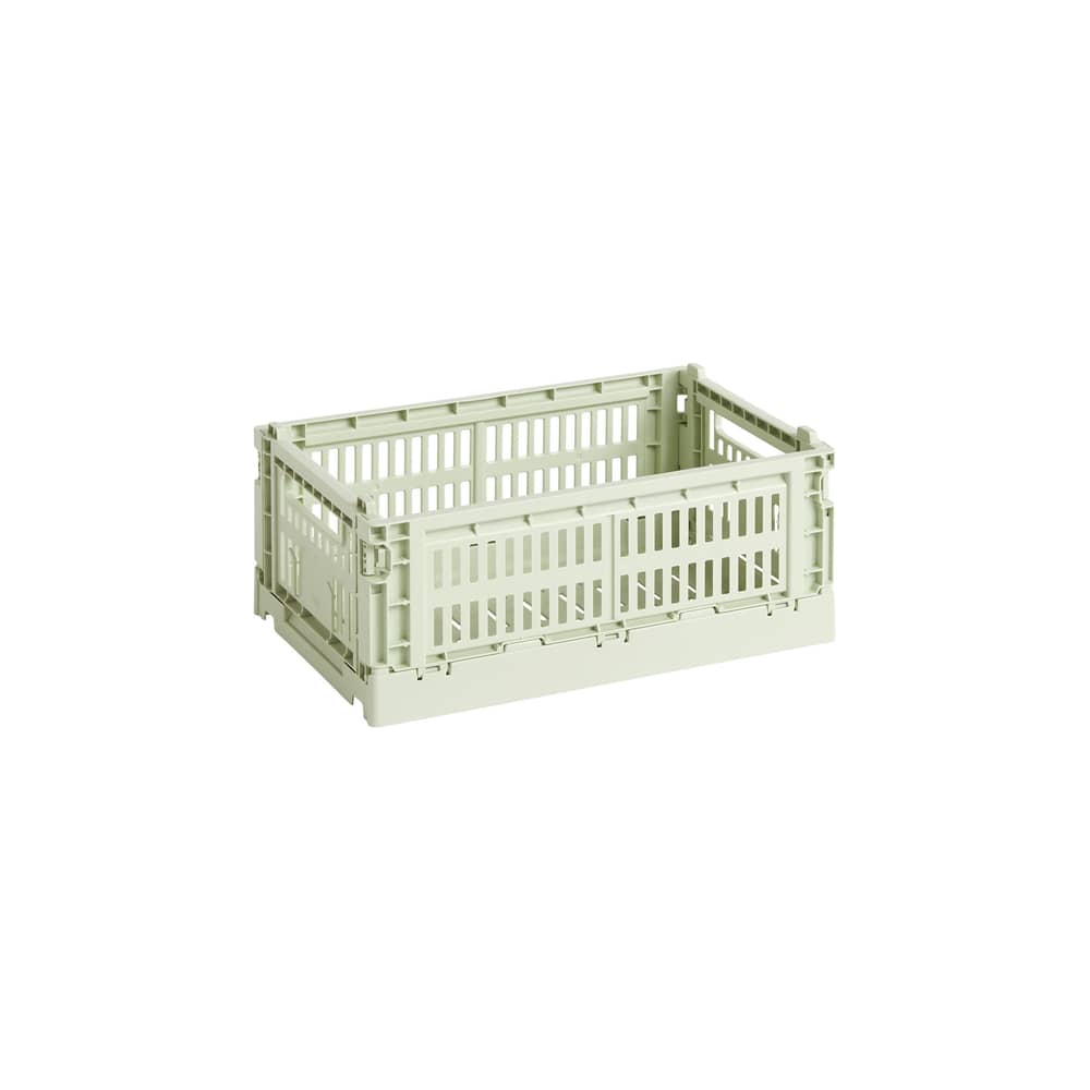 Colour Crate Basket plastic material green Small / 17 x 26.5 cm - Recycled - Hay - Mint - Recycled polypropylene