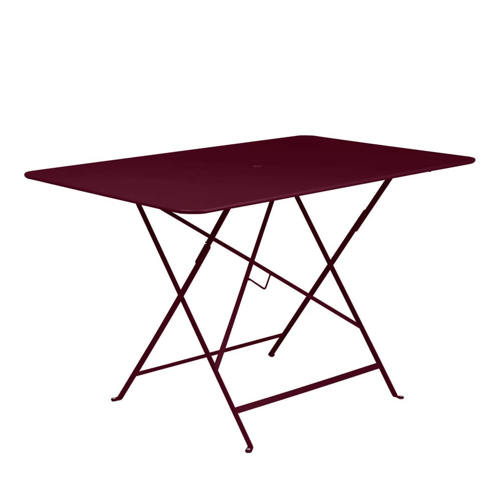 Table pliante Bistro / 117 x 77 cm - 6 personnes - Trou parasol - Fermob - Cerise noire - Acier peint
