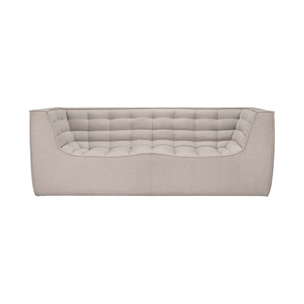 Canapé 2 places N701 tissu beige / L 205 cm - Ethnicraft - Beige (tissu standard) - Bois, Mousse PU haute densité, Tissu