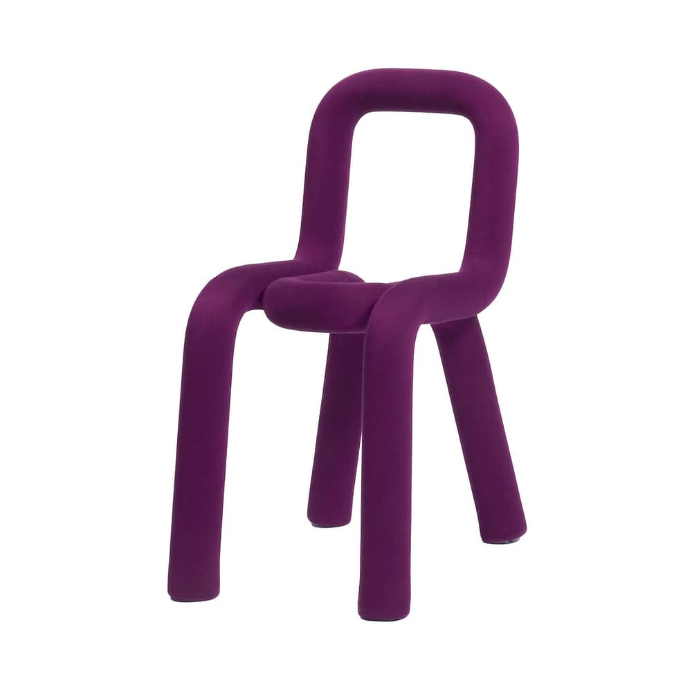 Chaise rembourrée Bold tissu violet - Moustache - Violet - Acier, Mousse, Tissu