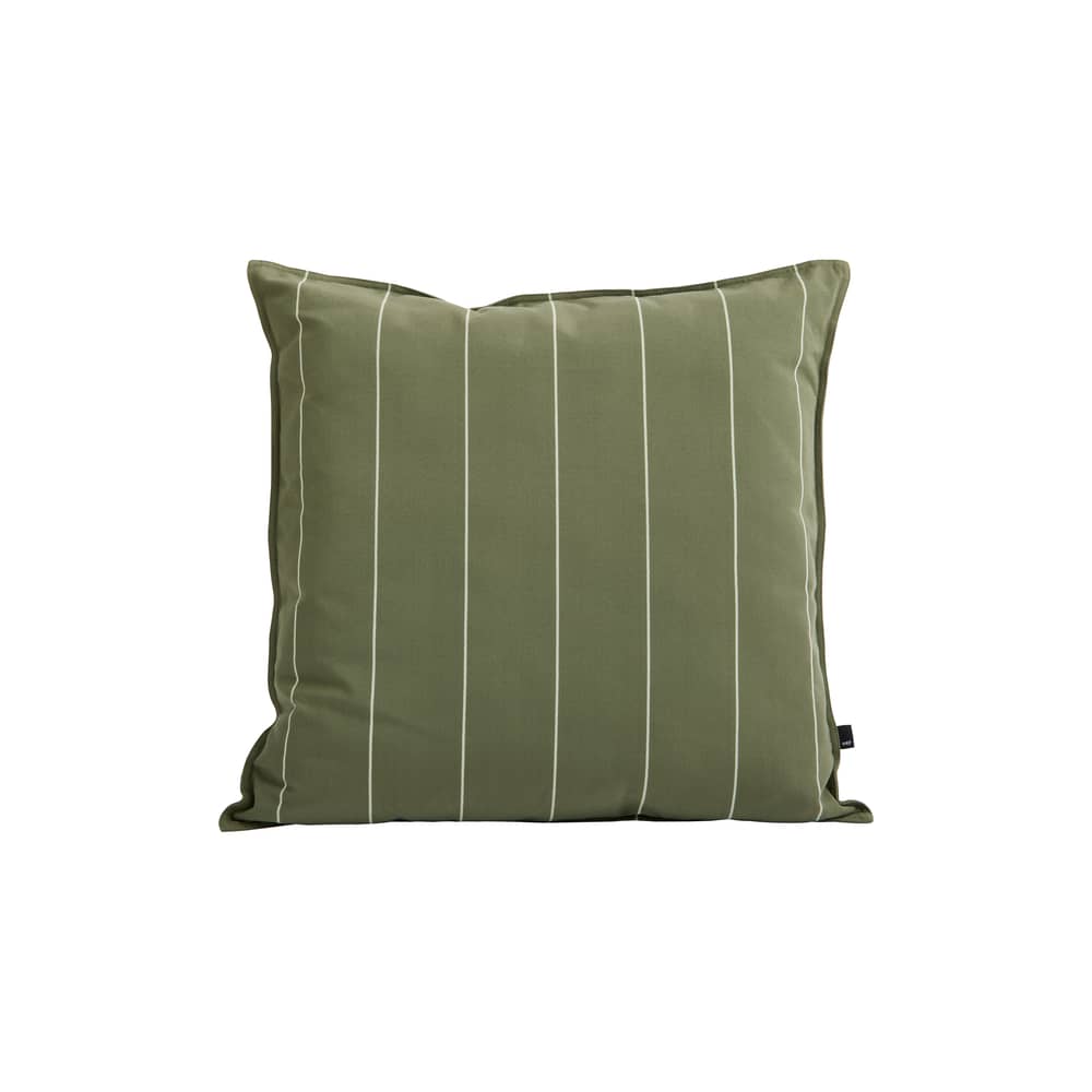 Coussin d\'extérieur Terrazza - Narrow Stripe / 60 x 60 cm - Hay - Vert olive - Polyester recyclé