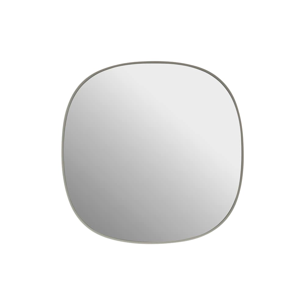 Miroir mural Framed XS métal gris / 40 x 40 cm - Muuto - Gris - Acier thermolaqué, Verre