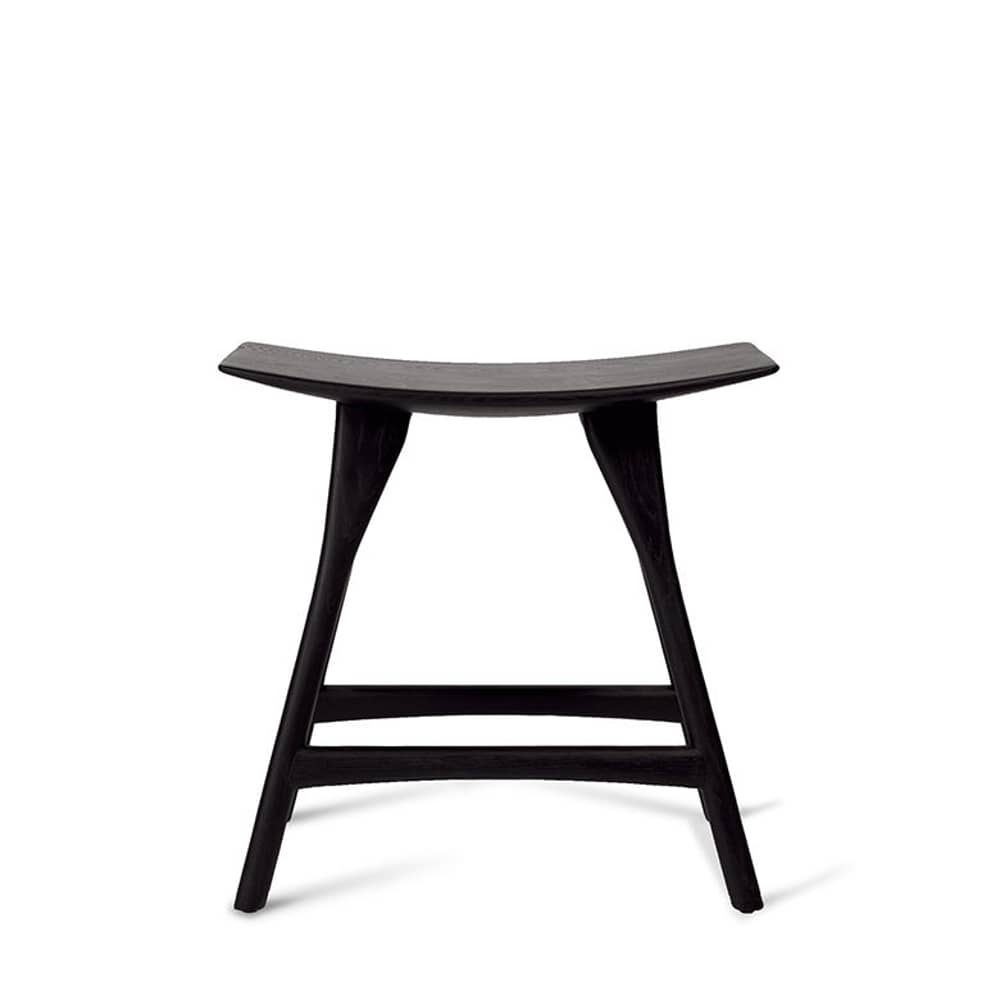Tabouret Osso bois noir / H 45.5 cm - Ethnicraft - Noir - Chêne massif