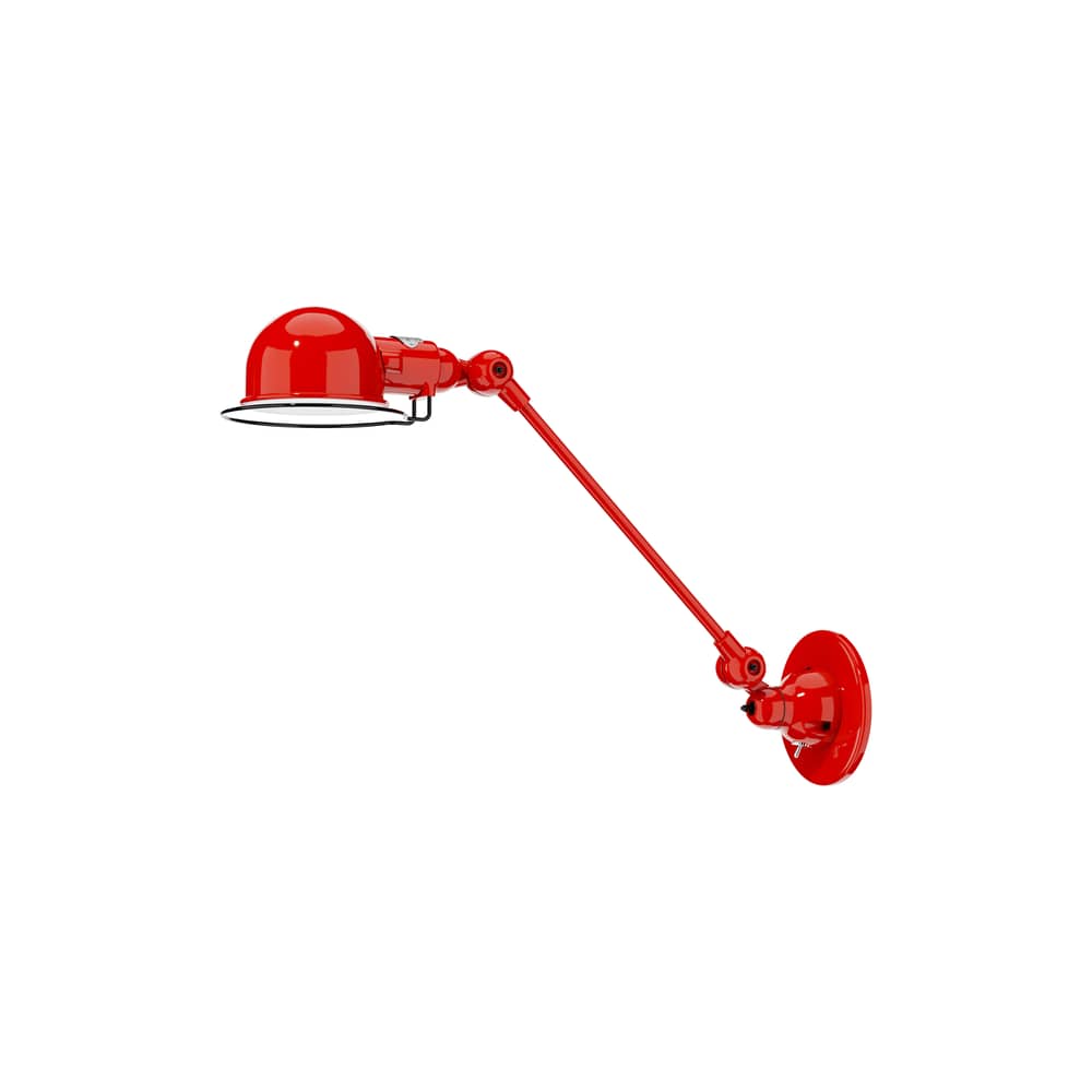 Applique Signal SI301 métal rouge / Design 1950 - Orientable + interrupteur intégré - Jieldé - Rouge - Acier, Fonte d\'aluminium