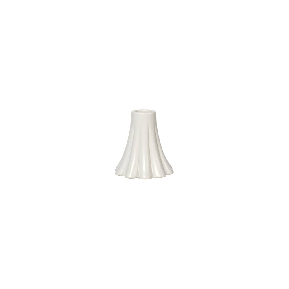 Heli Candle stick ceramic white / Ø 8 x H 8 cm - BROSTE COPENHAGEN - H 8 cm / Cream - Enamelled sandstone