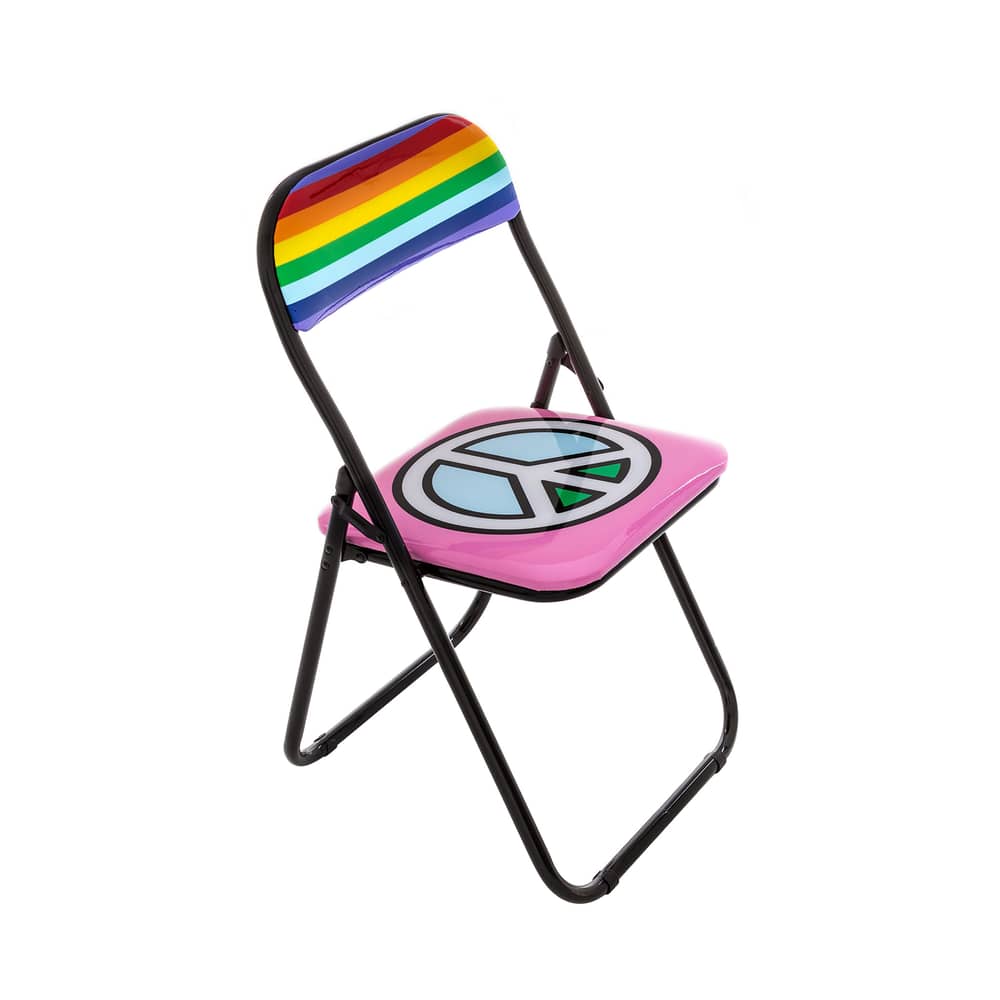 Chaise pliante Peace plastique multicolore / rembourrée - Seletti - Peace - Métal, Mousse, PVC