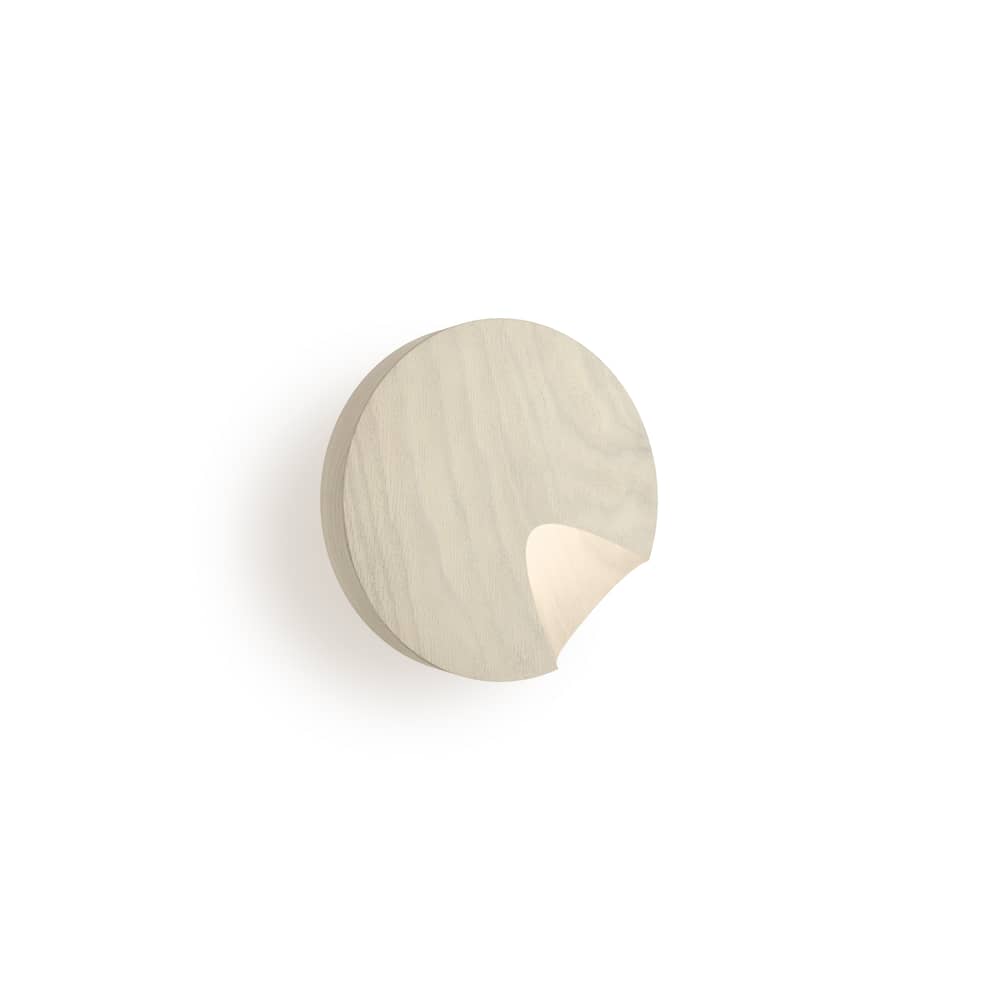 Dots LED Wall light natural wood / Ø 17.5 cm - Adjustable light - Vibia - White oak (wood) - Solid oak