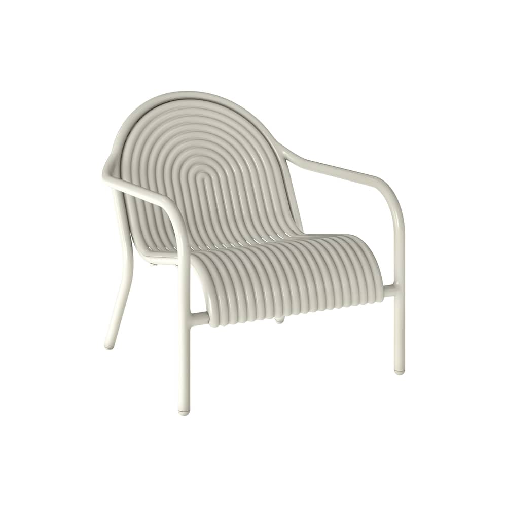 Fauteuil bas Groove Lounge métal beige - Tom Dixon - Beige Mastic - Aluminium
