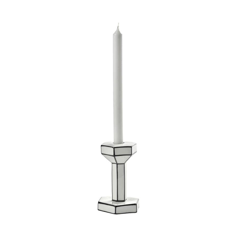 Kerzenleuchter Carte Blanche keramik weiß / Mittel – H 15,5 cm - Serax - H 15,5 cm - Porzellan