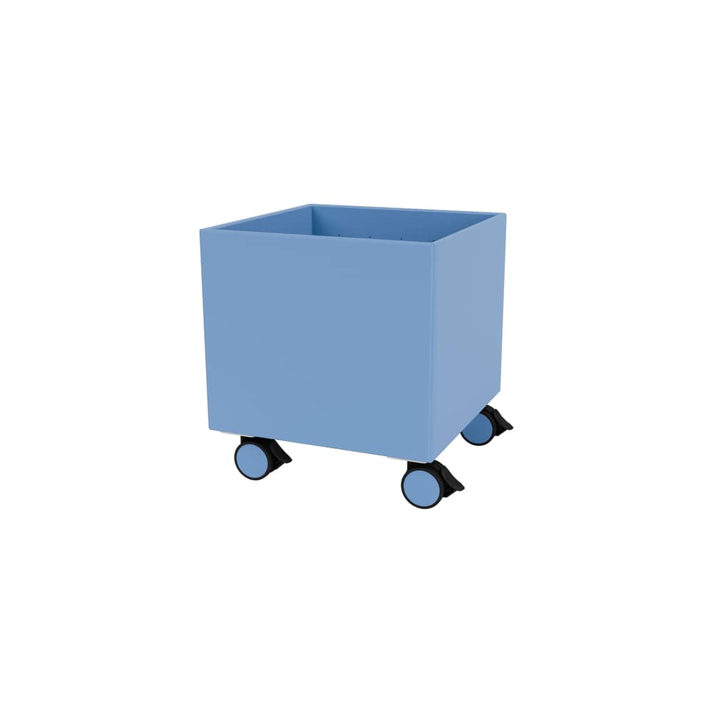 Rollkasten Colour Box I holz blau / 35,4 x 35,4 x H 37,8 cm - MONTANA - Azure 154 - lackierte Holzfaserplatte