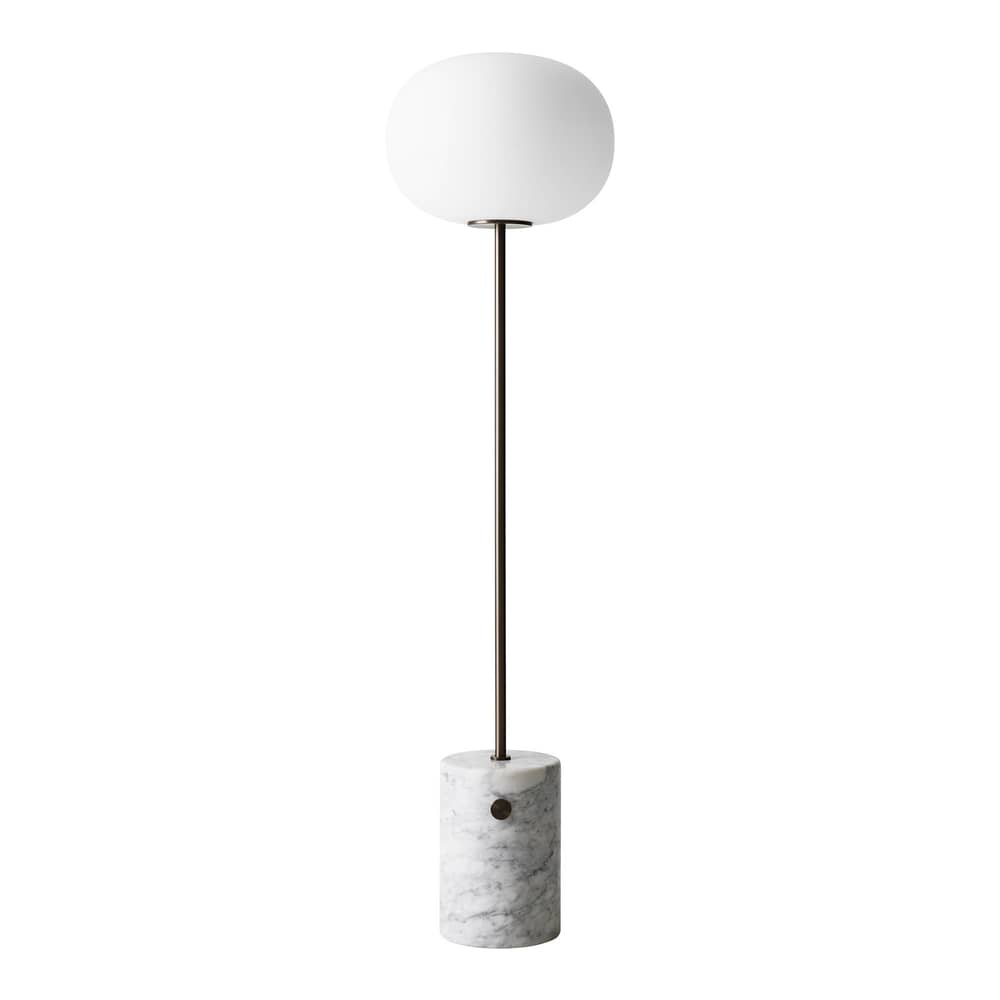 Stehleuchte JWDA glas marmor weiß / Marmor & Glas - Ø 39 x H 150 cm - Audo Copenhagen - Bronzefarben / Weißer Marmor - Carrara-Marmor, Messing, mundgeblasenes Glas