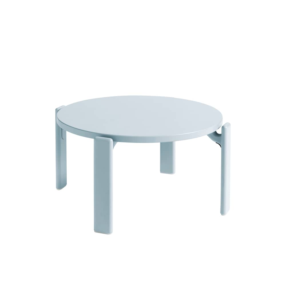 Table basse Rey / By Bruno Rey x Dietiker, 1971 - Ø 66,5 x H 32 cm - Hay - Bleu clair - Contreplaqué de hêtre, Hêtre massif