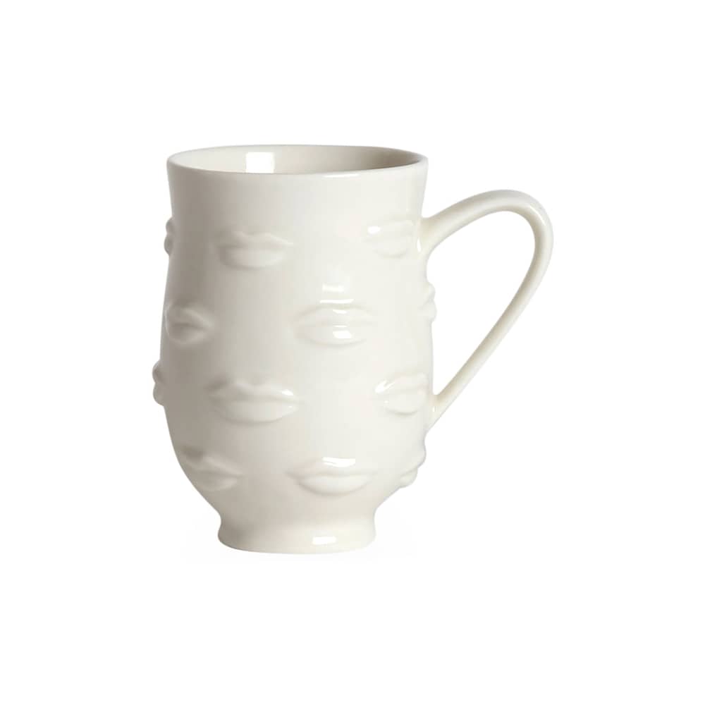 Tazza Gala ceramica bianco / Bocca in rilievo - Jonathan Adler - Gala / Bianco - Porcellana smaltata