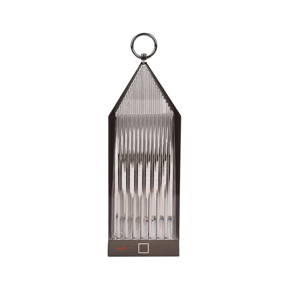 Lantern LED Wireless rechargeable outdoor lamp plastic material grey / Fabio Novembre, 2017 - Recycled - Kartell - Smoke - Recycled PMMA