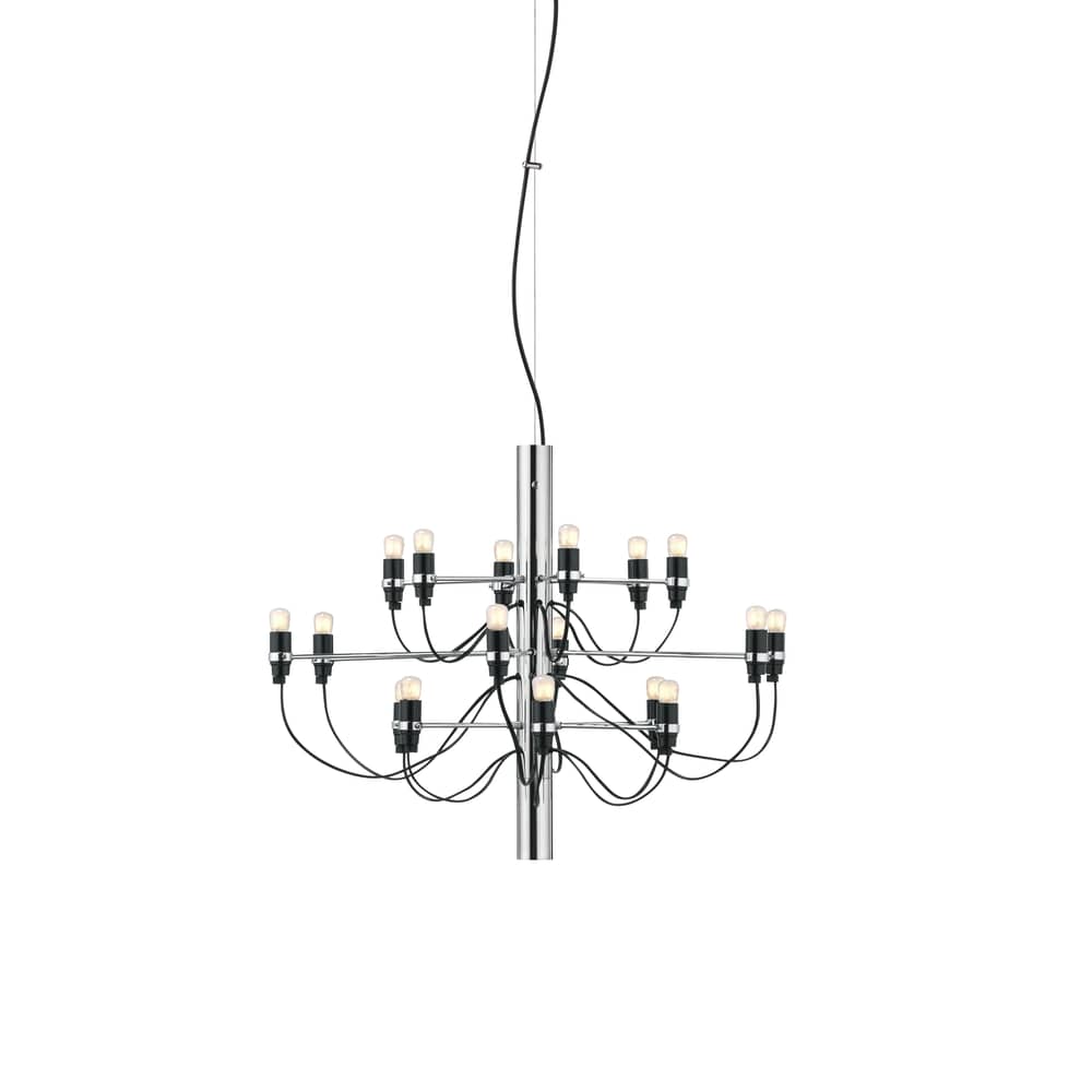 Suspension 2097    / 18 ampoules dépolies INCLUSES - Ø 69 cm - Flos - Chromé / Ampoules dépolies - Fer