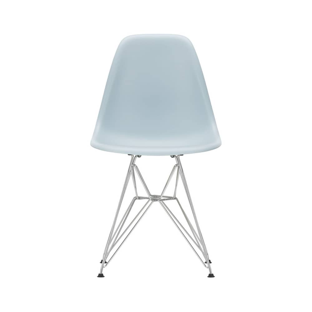 RE DSR - Eames Plastic Side Chair Chair plastic material blue / (1950) - Chrome legs / Recycled - Vitra - Bluish grey / Chrome legs - Chromed steel, Post-consumer recycled plastic