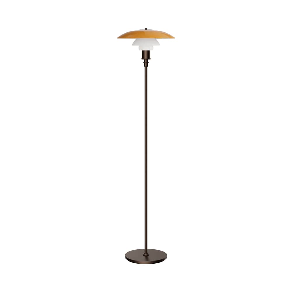 Lampadaire PH PH 3½-2½  Centenary Edition - Louis Poulsen - Ambre & blanc / Laiton bruni - Laiton bruni, Verre soufflé bouche