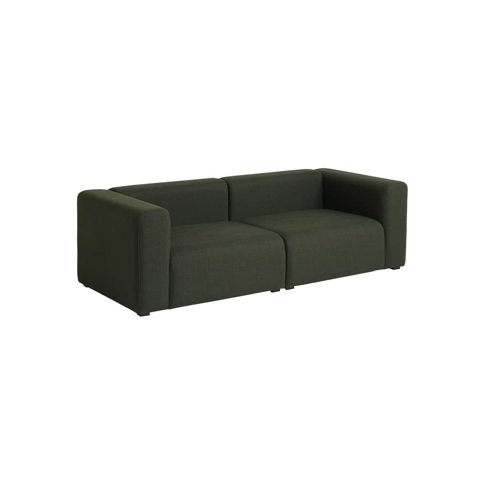 Canapé droit UK Mags n°1 / 2,5 places - L 228 cm / Version UK - Hay - Vert foncé (Tissu Maglia) - Bois, Mousse polyuréthane HR, Ressorts, Tissu
