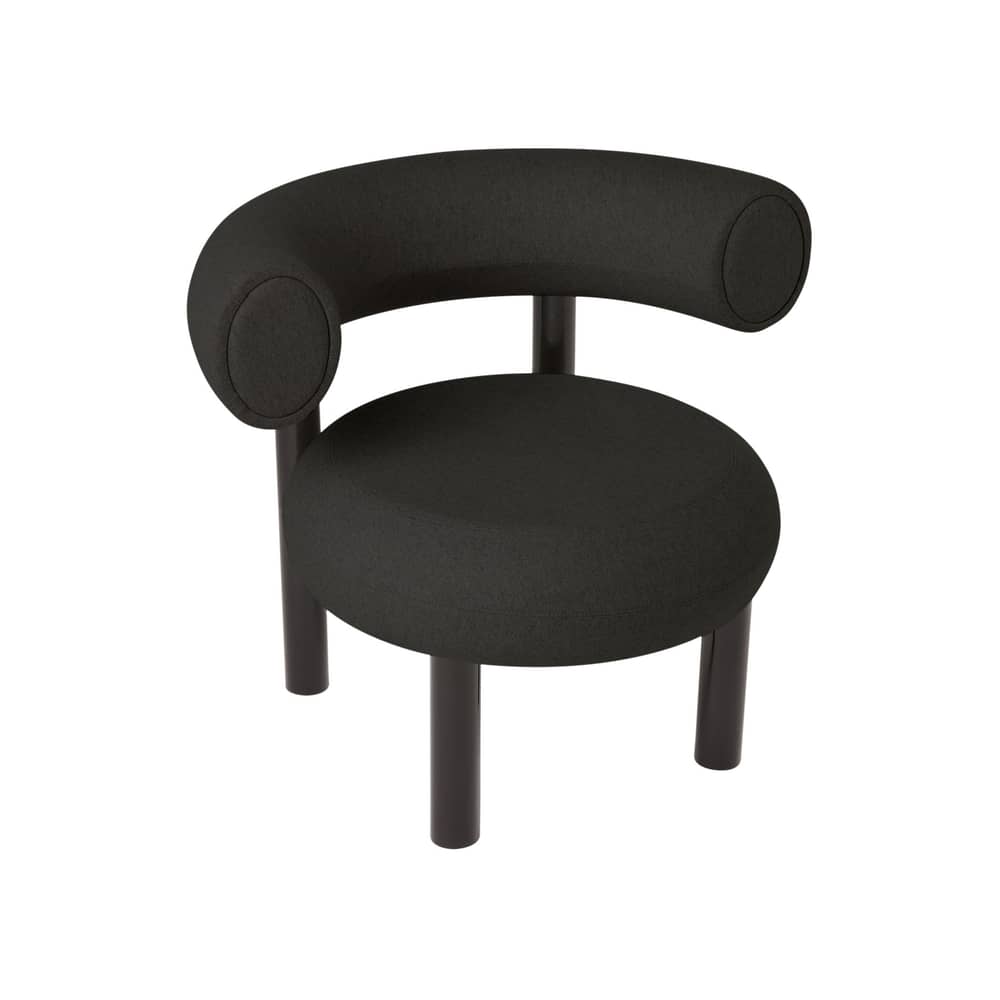 Fat Lounge Padded armchair textile black / Hallingdal fabric - Tom Dixon - Black (Hallingdal fabric) - Hallingdal fabric, Lacquered steel, Moulded foam