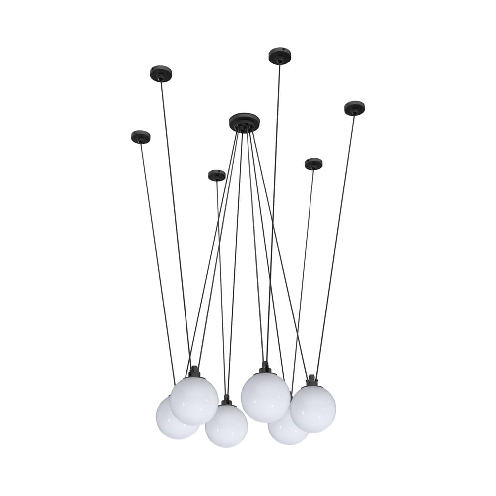 Acrobate N°326 Pendant glass white / Lampes Gras - 6 glass shades Ø 25 cm - DCW éditions - White - Glass