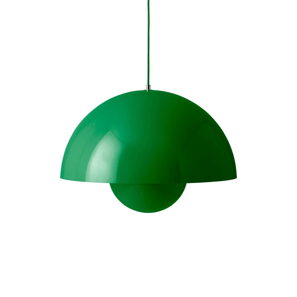 Suspension Flowerpot Big VP2 métal vert signal / Ø 50 cm - Verner Panton, 1968 - &tradition - Vert signal - Aluminium laqué