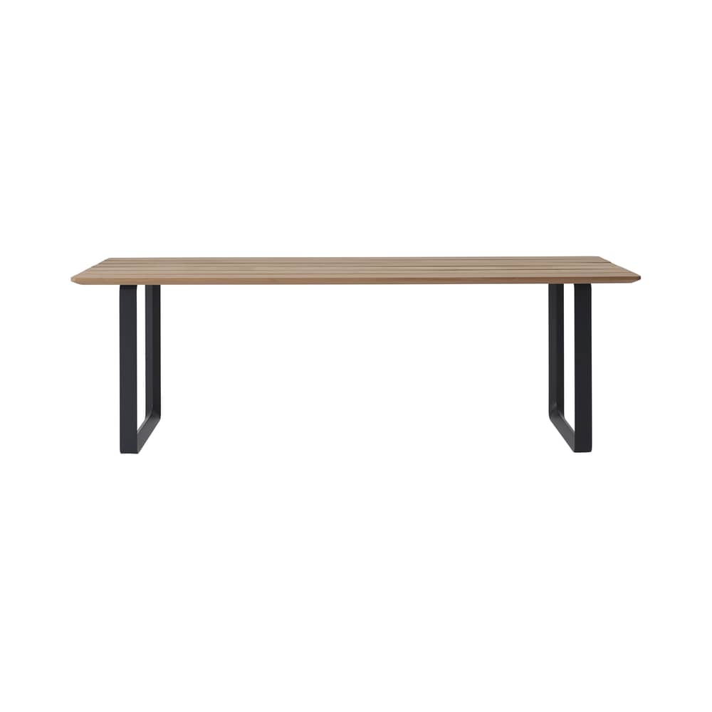 Table rectangulaire 70/70 OUTDOOR bois naturel / 225 x 90 cm - Muuto - Acajou / Noir anthracite - Acajou Sapelli FSC, Aluminium thermolaqué