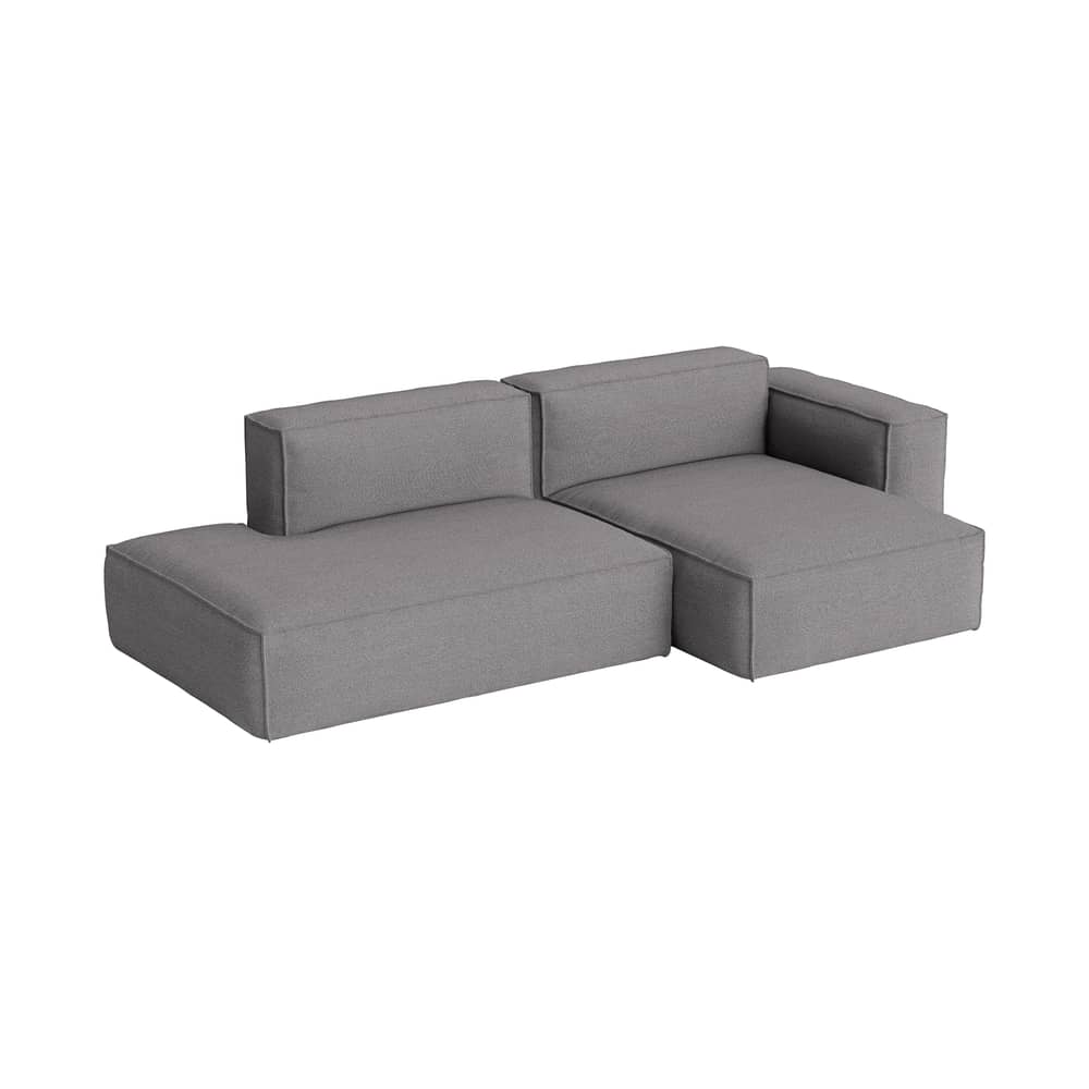 Canapé d\'angle Mags Soft Low Armrest n°3 gris foncé / 2,5 places - L 256.5 cm / Accoudoir droite - Hay - Accoudoir droite / Gris foncé (tissu Hallingdal 166) - Contreplaqué, Mousse polyuréthane HR, Tissu