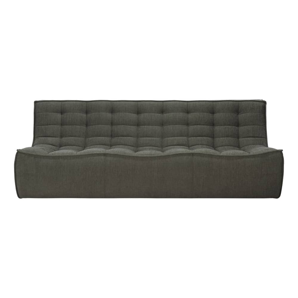 Canapé droit N701 Ethnicraft / 3 places - L 210 cm - Vert - Tissu ...
