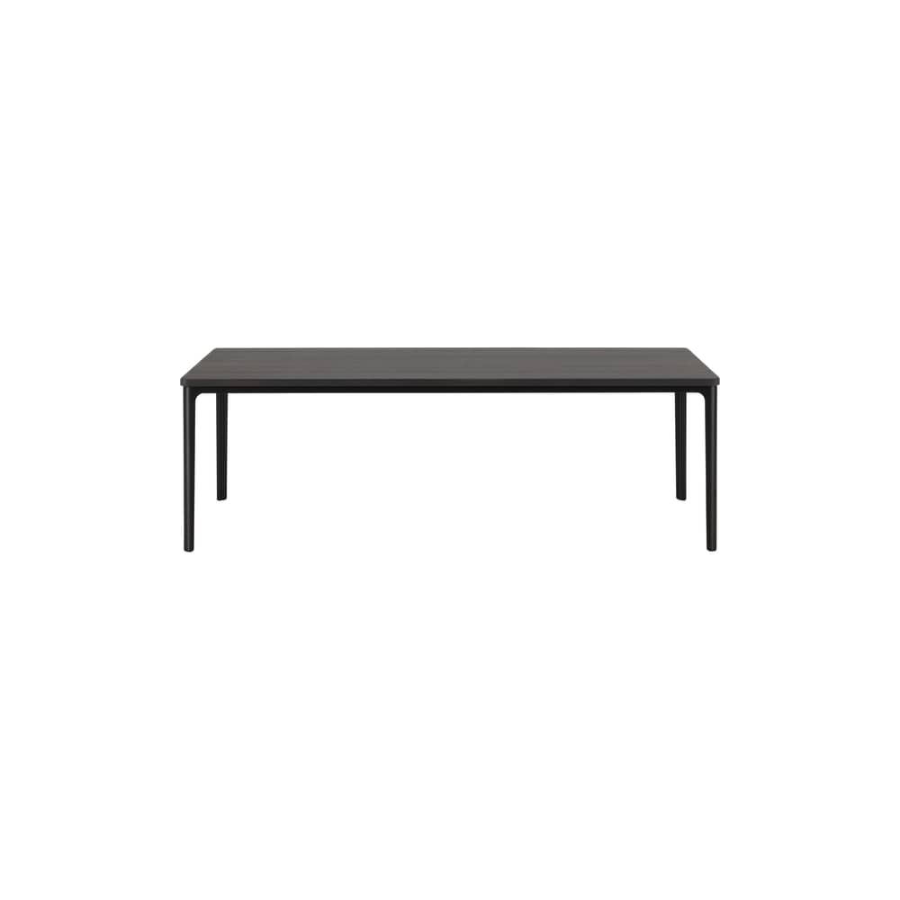 Couchtisch Plate holz braun / 71 x 113 x H 37 cm - MDF - Vitra - Dunkle Eiche / Beine schokoladenbraun - Getöntes Eichenholz, Lackiertes Aluminium
