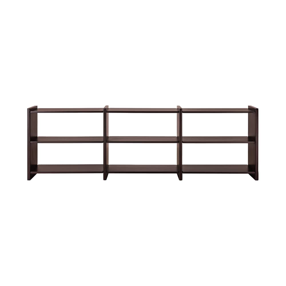 Étagère Mortise bois marron / L 262 x H 82 cm - Ethnicraft - L 262 cm / Acajou foncé - Acajou massif