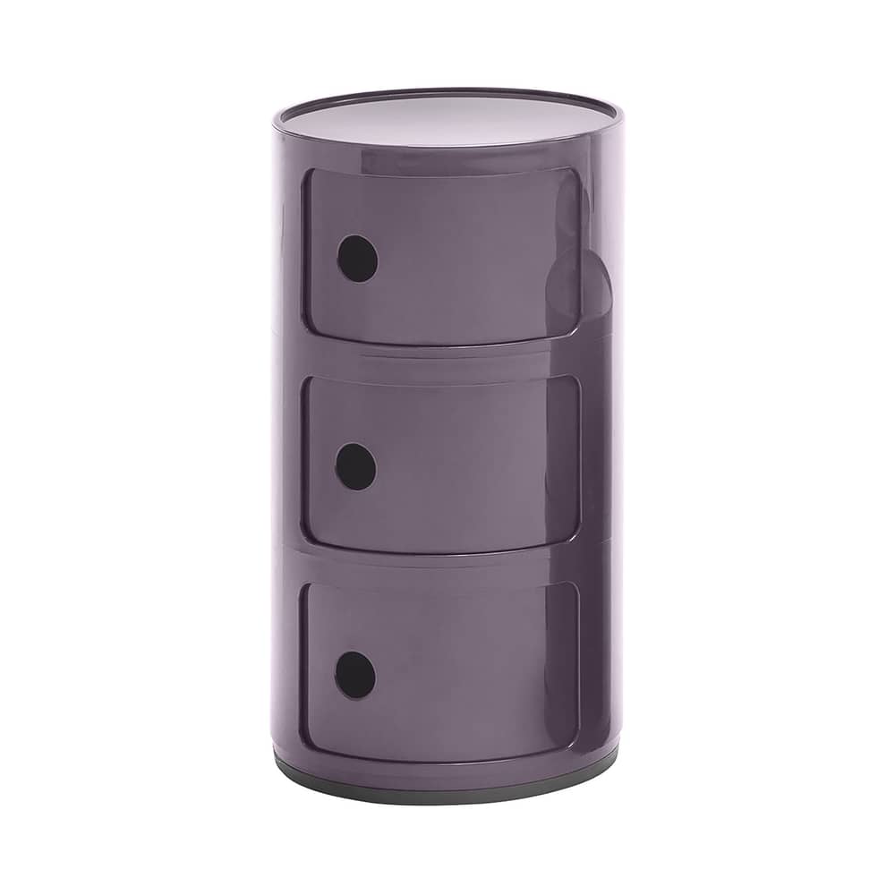 Portaoggetti Componibili / 3 cassetti - H 58 cm - Kartell - Viola - ABS