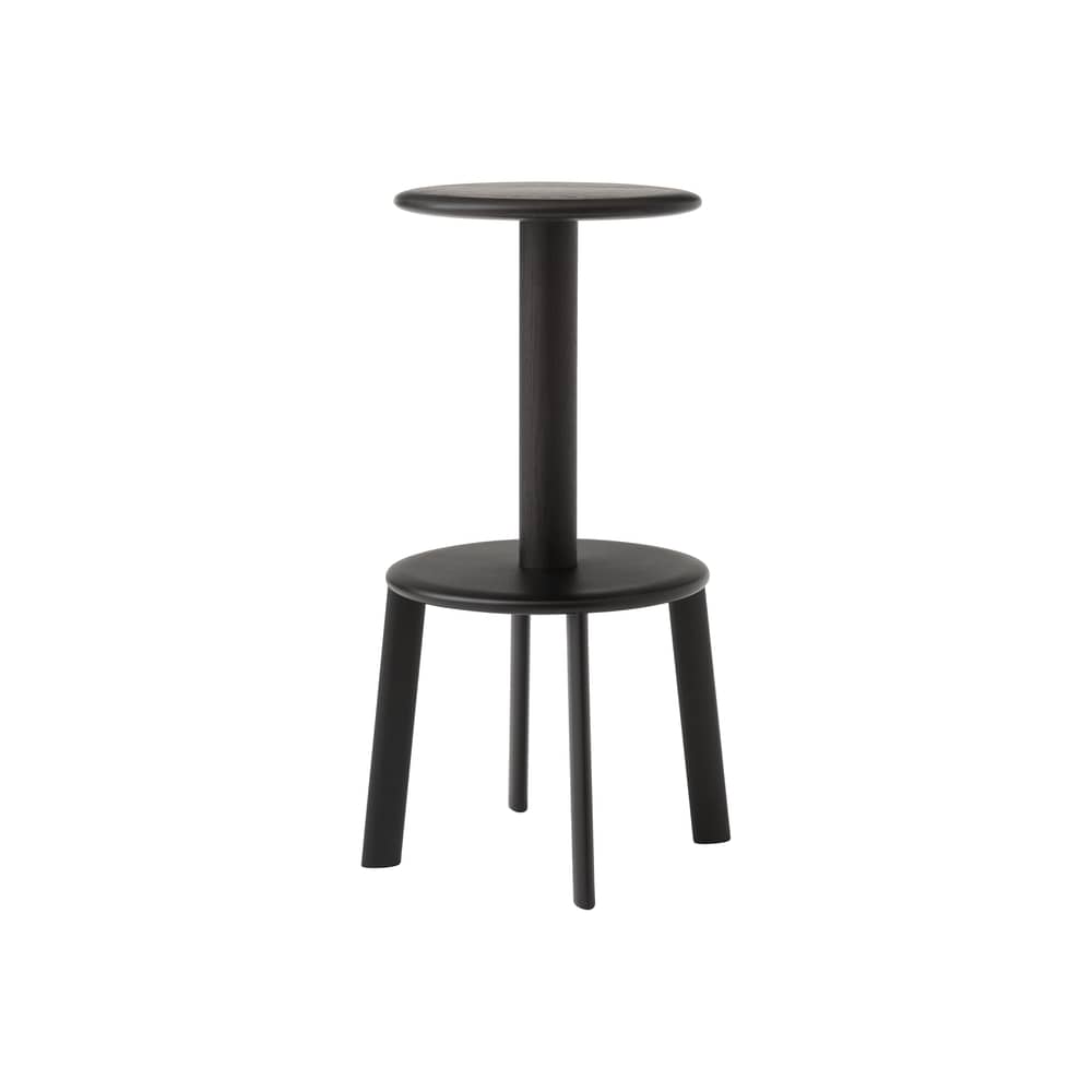 Sgabello alto girevole Massif AV40 legno nero / H 75 cm - &tradition - Rovere tinto nero / Base nera - Acciaio termolaccato, Massello di quercia colorato