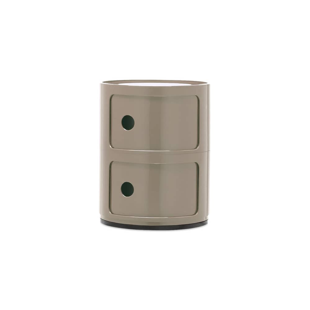 Componibili Storage plastic material grey / 2 Drawer - H 40 cm - Anna Castelli Ferrieri, 1968 - Kartell - Dove grey - ABS