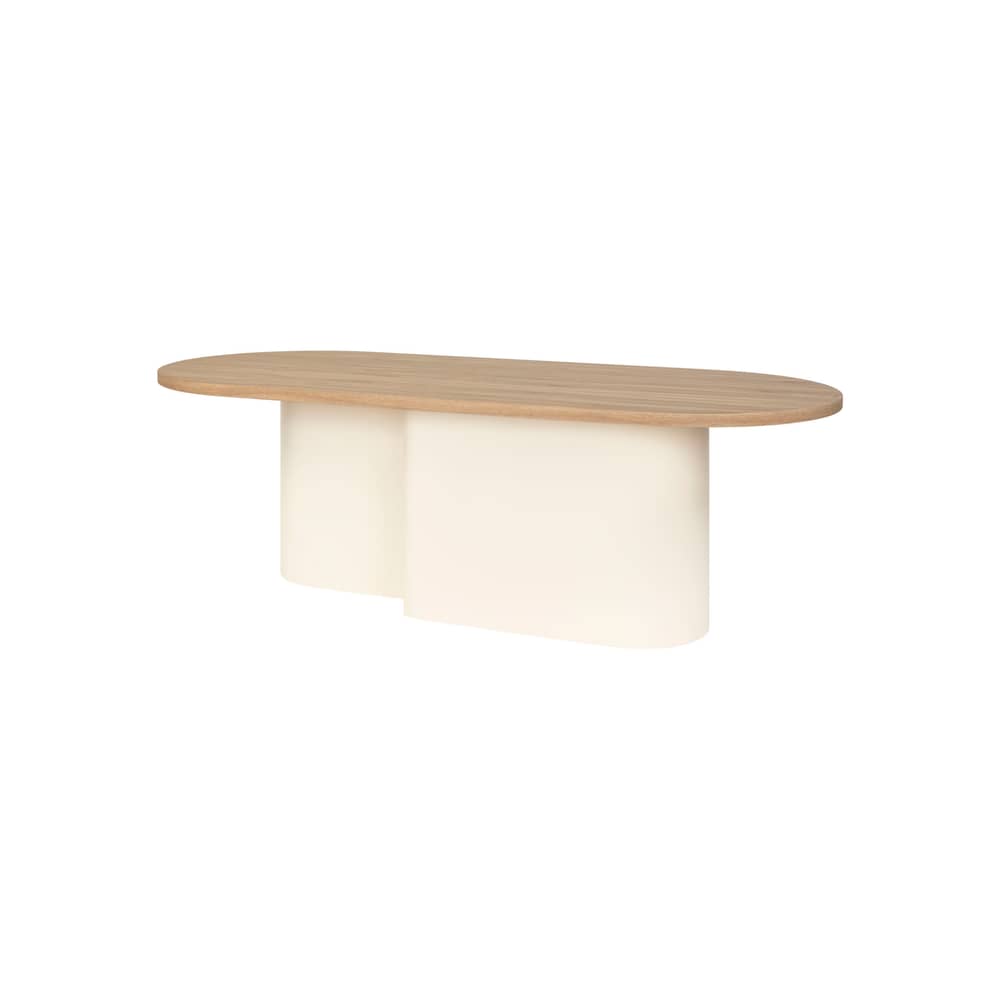 Table basse Looi bois naturel / 115 x 50 x H 37 cm - NOO.MA - Chêne naturel & beige - Acier, Placage chêne certifié FSC