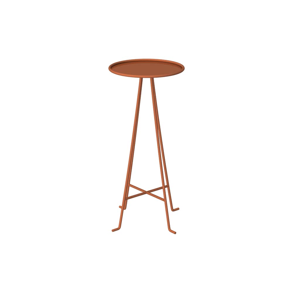 Guéridon Syros métal orange / Ø 30 x H 60 cm - Unopiu - Terracotta - Fer thermolaqué