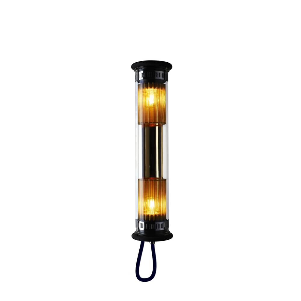 In The Tube 100-500 Outdoor wall light metal glass gold L 52 cm - DCW éditions - Gold / Gold mesh - Borosilicated glass, Brass, Stainless steel
