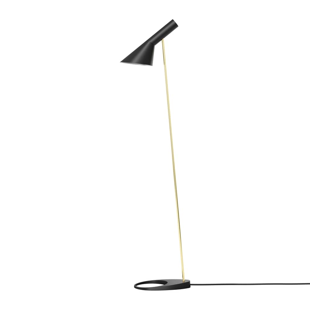 Lampadaire AJ / Orientable - Arne Jacobsen, 1957 - Louis Poulsen - Noir / Laiton - Acier filé, Laiton, Zinc