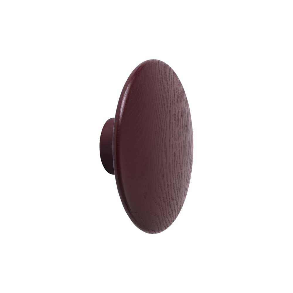Patère The Dots Wood Large / Bois - Ø 17 cm - Muuto - Bordeaux - Frêne teinté