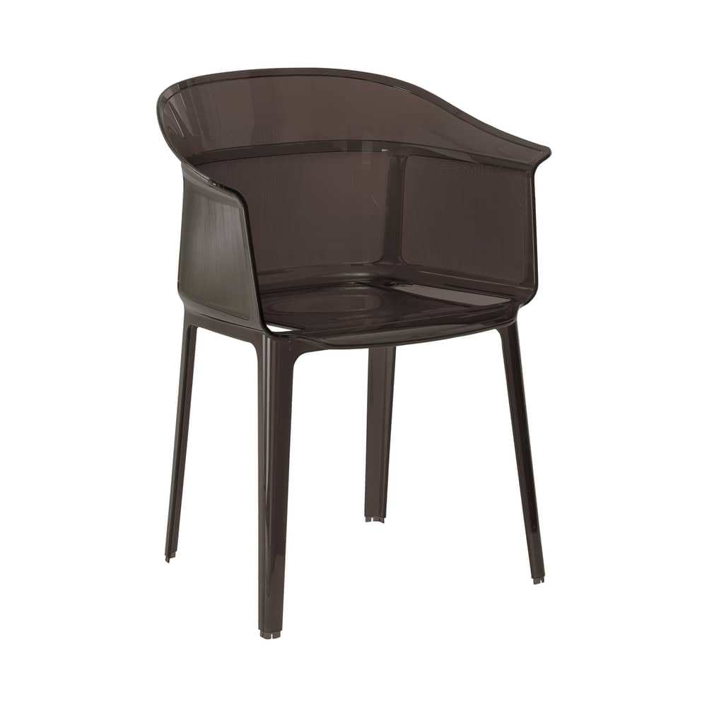 Poltrona impilabile Papyrus materiale plastico marrone / Bouroullec, 2008 - Kartell - Fumé marrone - policarbonato