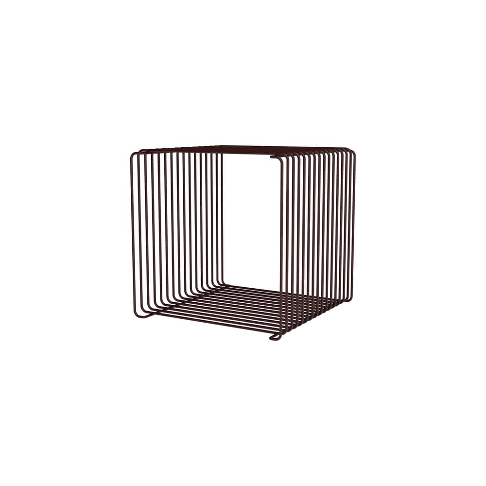 Panton Wire Single Cube Shelf metal red / 34.8 x H 34.8 x D 34.8 cm - Verner Panton, 1971 - MONTANA - Black Red - Lacquered stainless steel wire
