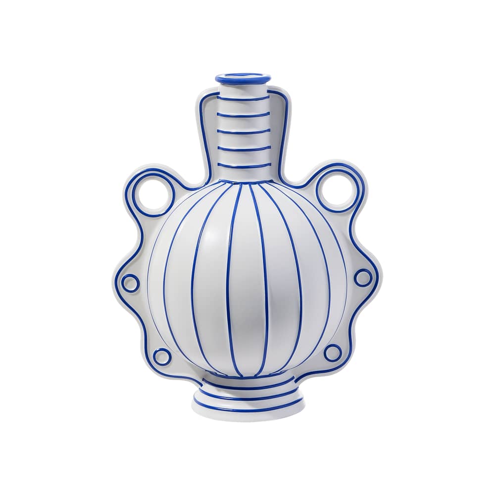 Vasen Venezia Medium keramik weiß - Jonathan Adler - Medium / Bank & Blau - Porzellan