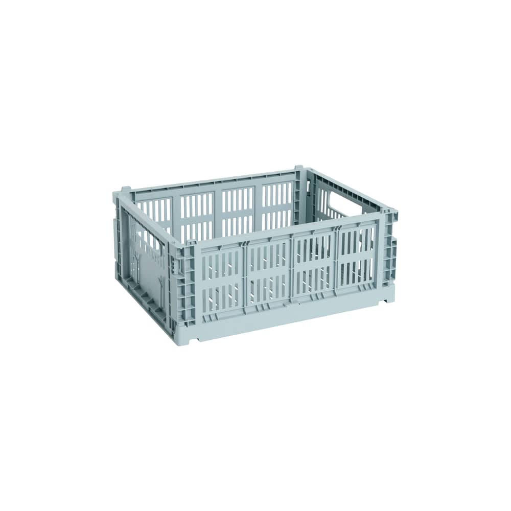Colour Crate Basket plastic material blue Medium / 26.5 x 34.5 cm - Recycled - Hay - Blue Dusty - Recycled polypropylene